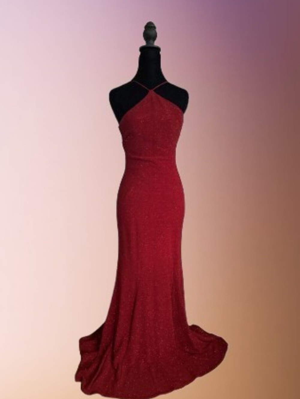 Vintage Blondie Nites by Jaslene red sequined gown with fit & flare size 7